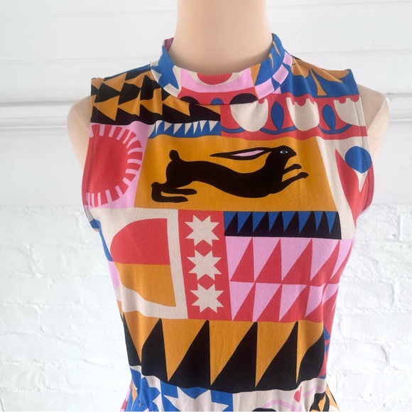 Nooworks Dahlia Dress Congdon Sleeveless High Neck Midi Dopamine Dressing Small - Picture 7 of 11